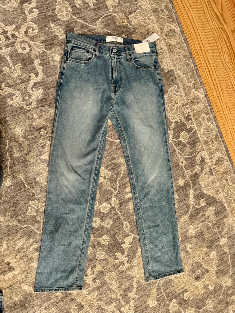 Hollister Men's Faded Blue Straight Jeans 30x34